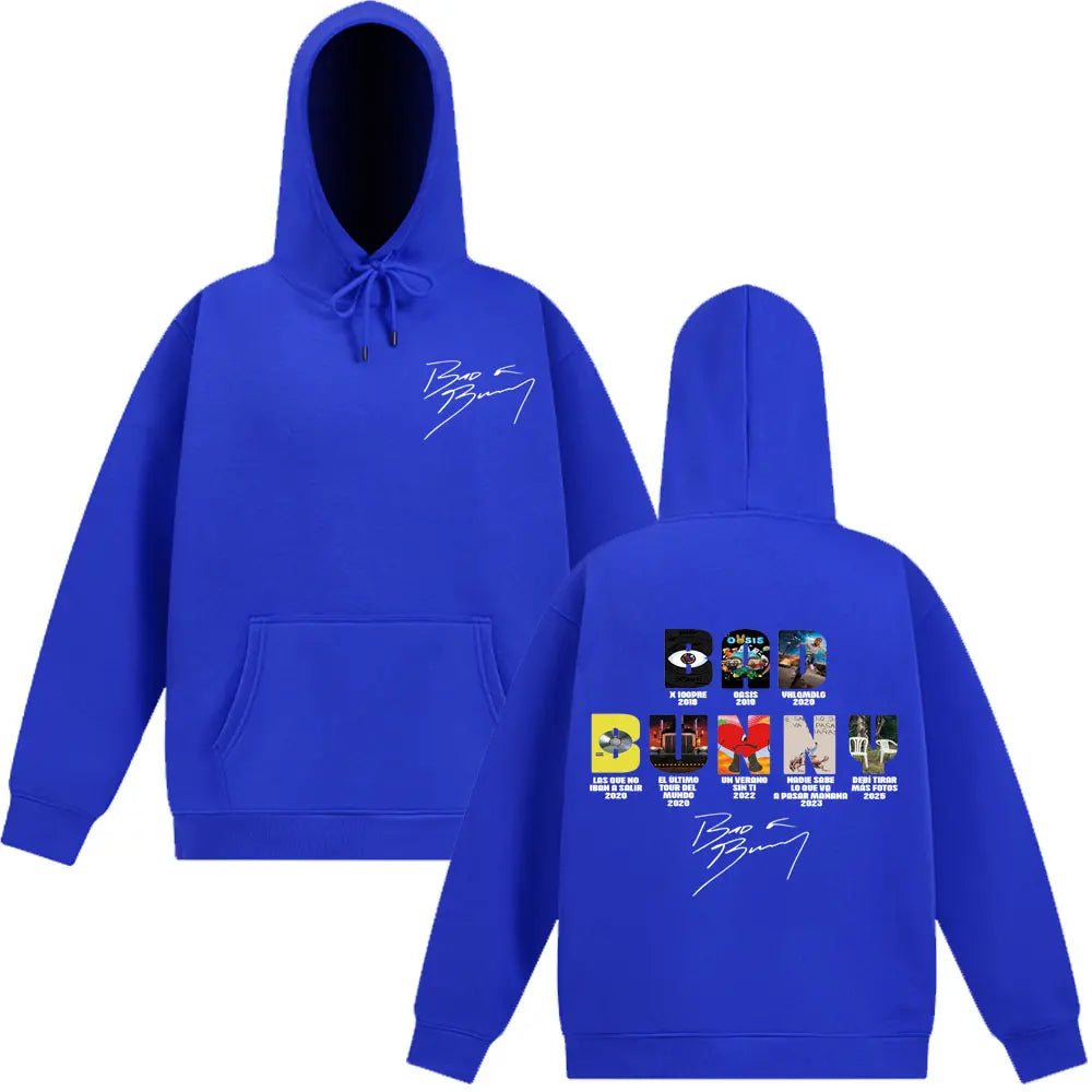 Bad Bunny Music Album Cover Graphic Hoodies Man And Woman Pullover Autumn Winter Fashion Long-sleeved Harajuku Sweatshirts