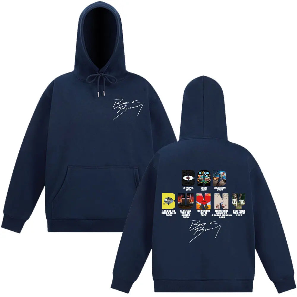 Bad Bunny Music Album Cover Graphic Hoodies Man And Woman Pullover Autumn Winter Fashion Long-sleeved Harajuku Sweatshirts