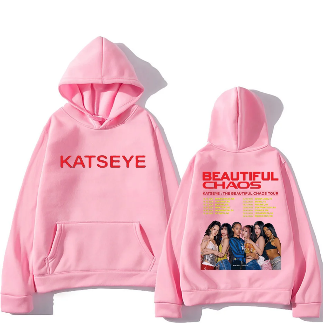 KATSEYE : THE BEAUTIFUL CHAOS TOUR Fashion pop Hoodie Men Women's vintage clothes Fleece Long sleeve pullovers oversized hoodies