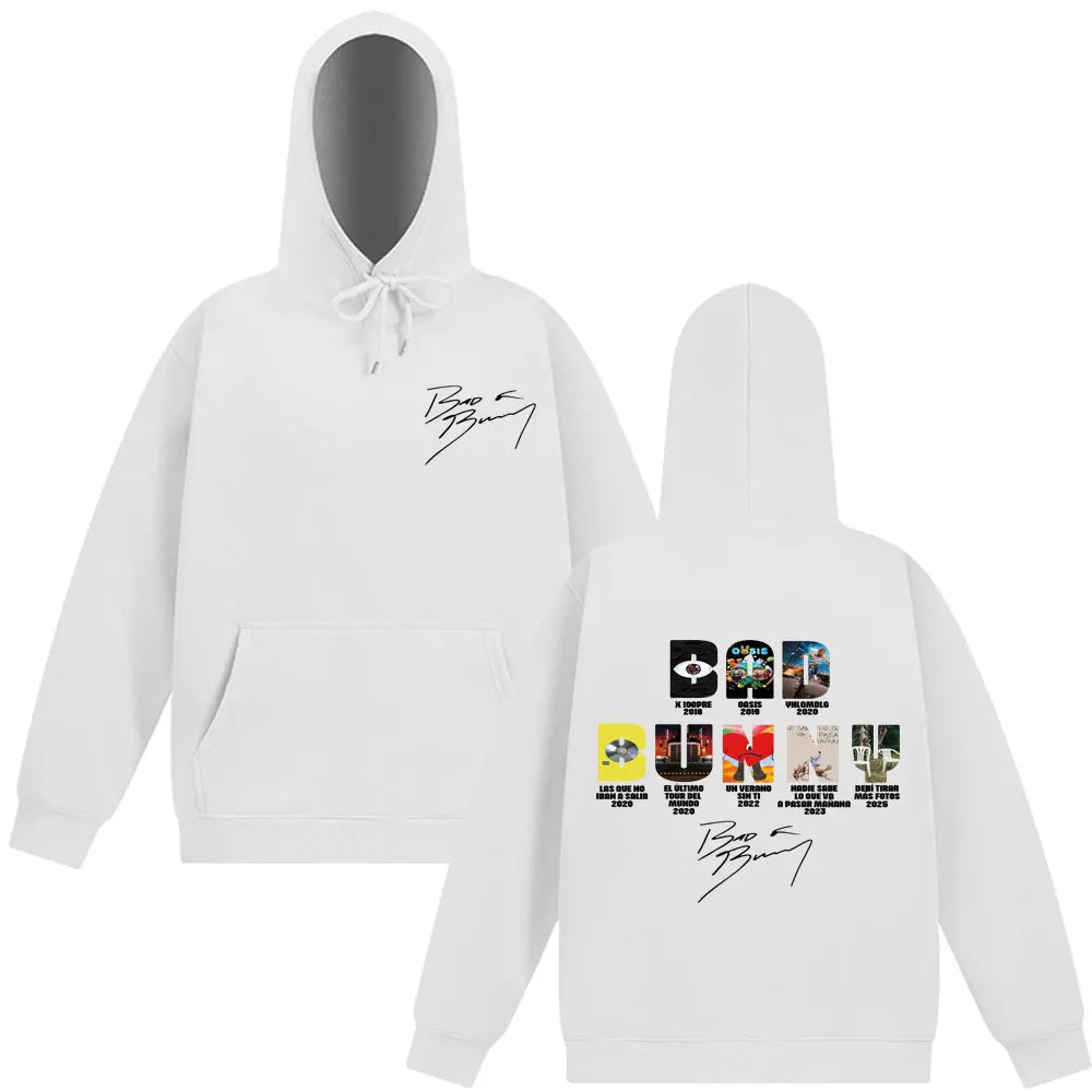 Bad Bunny Music Album Cover Graphic Hoodies Man And Woman Pullover Autumn Winter Fashion Long-sleeved Harajuku Sweatshirts