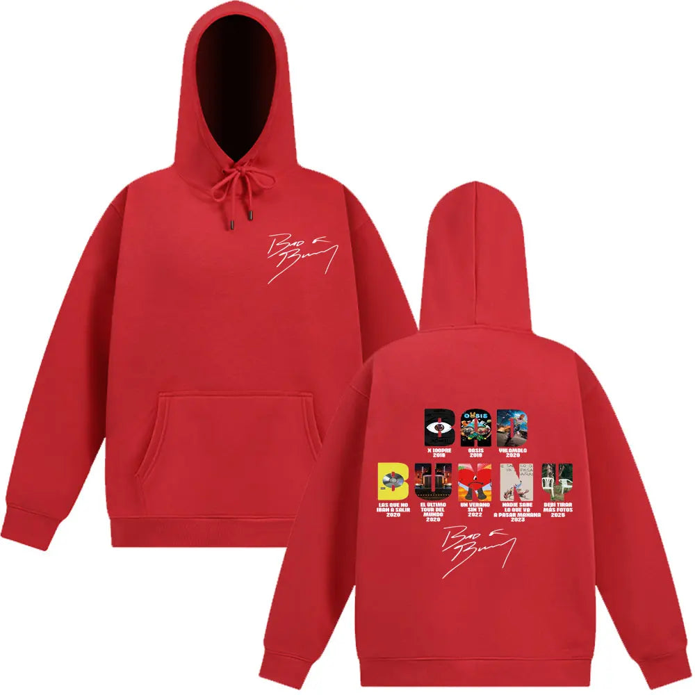 Bad Bunny Music Album Cover Graphic Hoodies Man And Woman Pullover Autumn Winter Fashion Long-sleeved Harajuku Sweatshirts