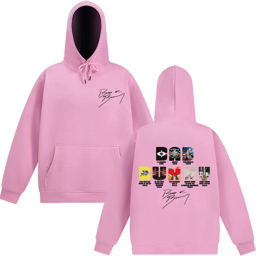Bad Bunny Music Album Cover Graphic Hoodies Man And Woman Pullover Autumn Winter Fashion Long-sleeved Harajuku Sweatshirts