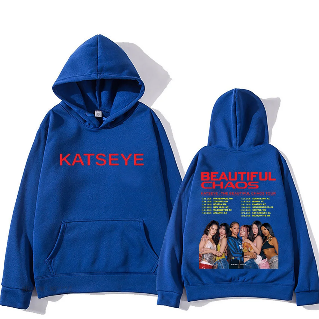 KATSEYE : THE BEAUTIFUL CHAOS TOUR Fashion pop Hoodie Men Women's vintage clothes Fleece Long sleeve pullovers oversized hoodies