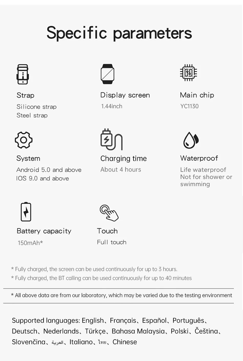 2025 Smartwatch Android Phone 1.44''Inch HD Screen Bluetooth