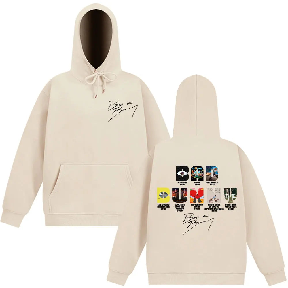 Bad Bunny Music Album Cover Graphic Hoodies Man And Woman Pullover Autumn Winter Fashion Long-sleeved Harajuku Sweatshirts