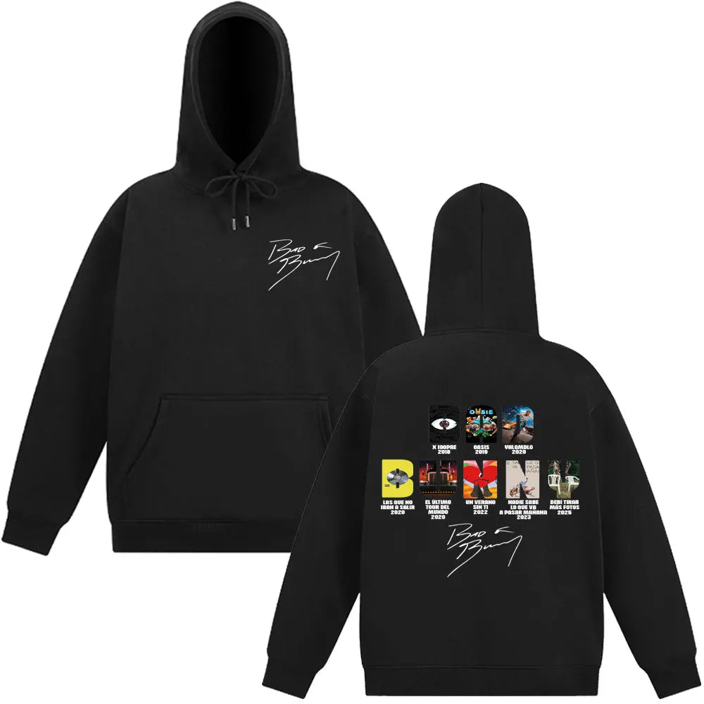 Bad Bunny Music Album Cover Graphic Hoodies Man And Woman Pullover Autumn Winter Fashion Long-sleeved Harajuku Sweatshirts