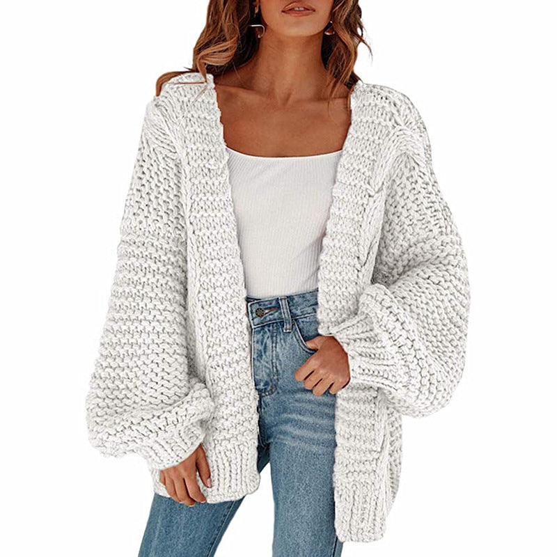 Loose casual lantern long sleeve cardigan