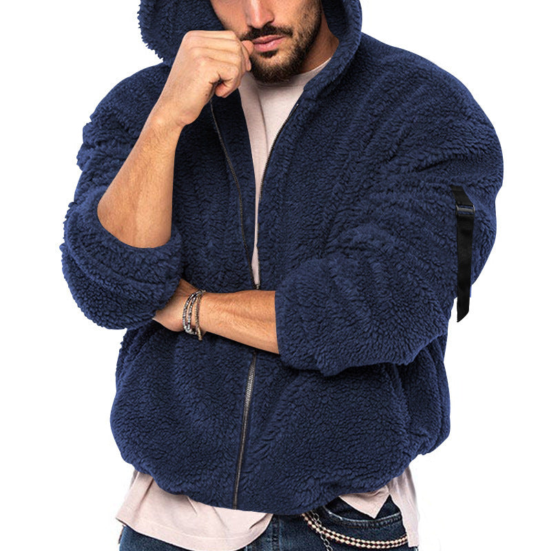 Men's Winter New Double-sided Bejirog Warm Hooded Zipper Casual Jacket