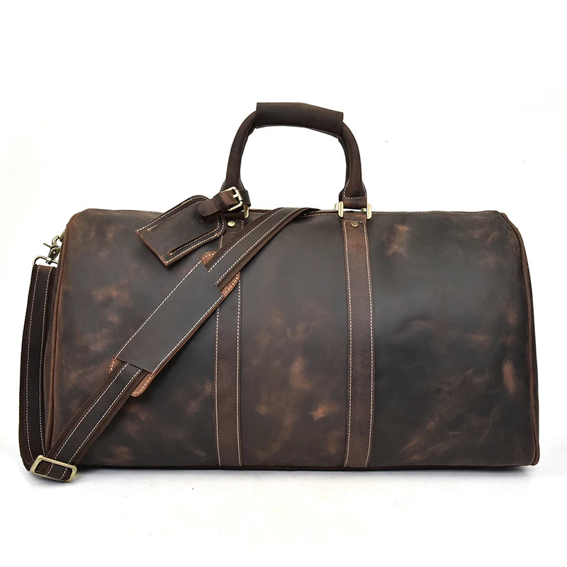 Vintage Men Genuine Leather Travel Bag