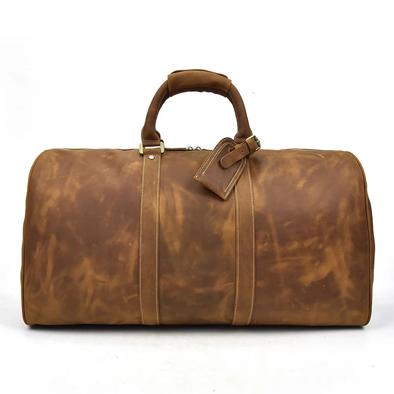 Vintage Men Genuine Leather Travel Bag