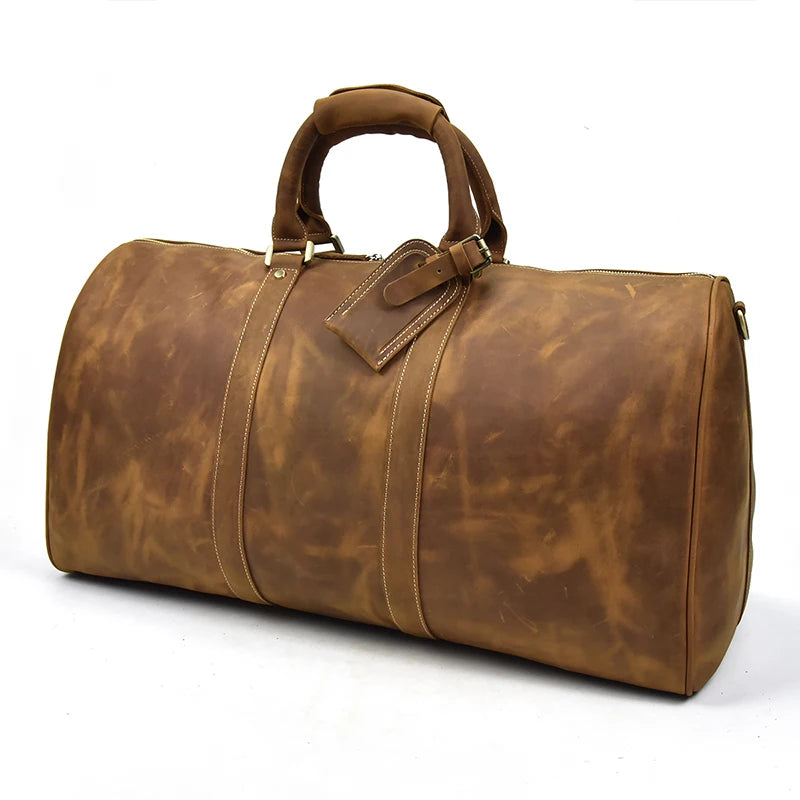 Vintage Men Genuine Leather Travel Bag