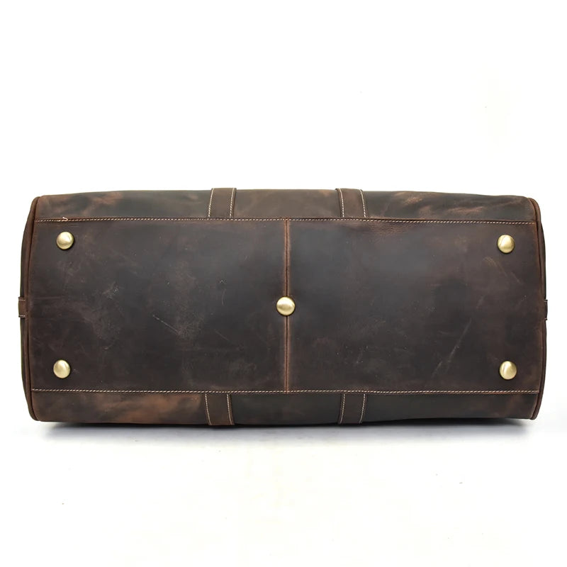 Vintage Men Genuine Leather Travel Bag