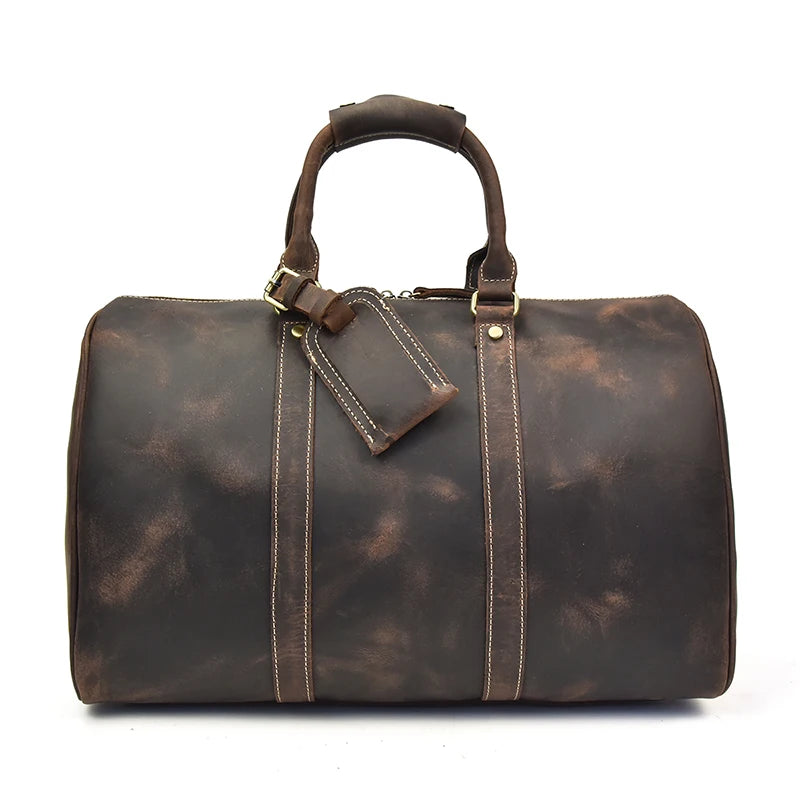 Vintage Men Genuine Leather Travel Bag