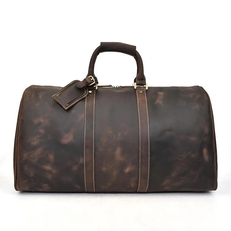 Vintage Men Genuine Leather Travel Bag