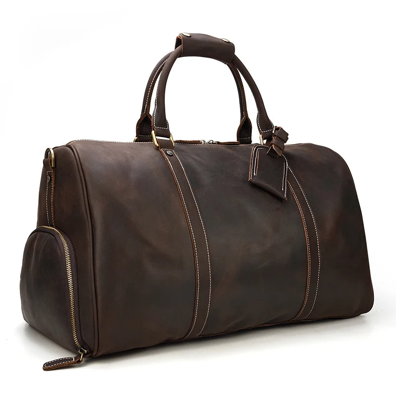 Vintage Men Genuine Leather Travel Bag