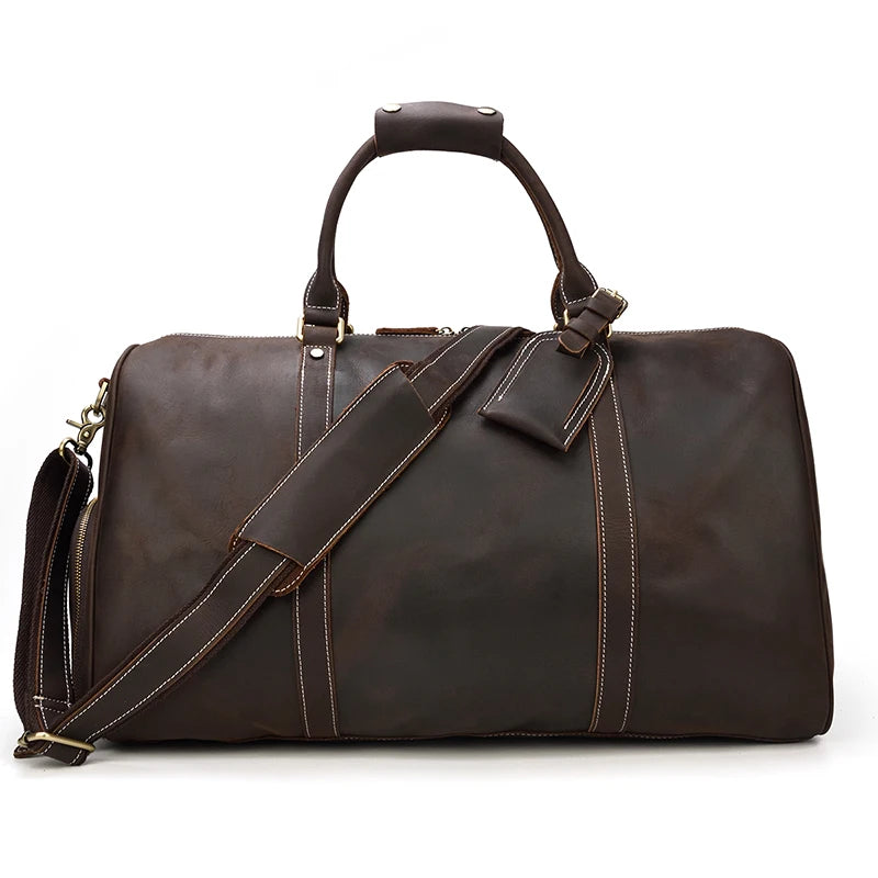 Vintage Men Genuine Leather Travel Bag