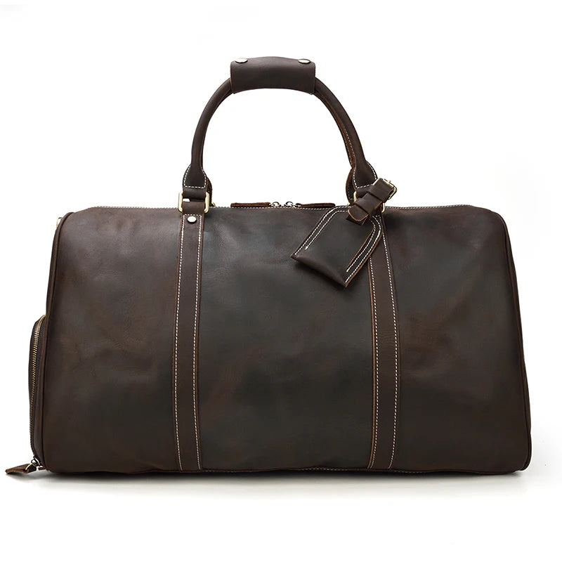 Vintage Men Genuine Leather Travel Bag