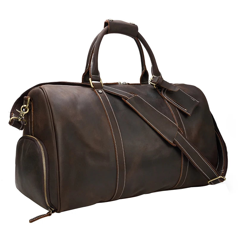 Vintage Men Genuine Leather Travel Bag