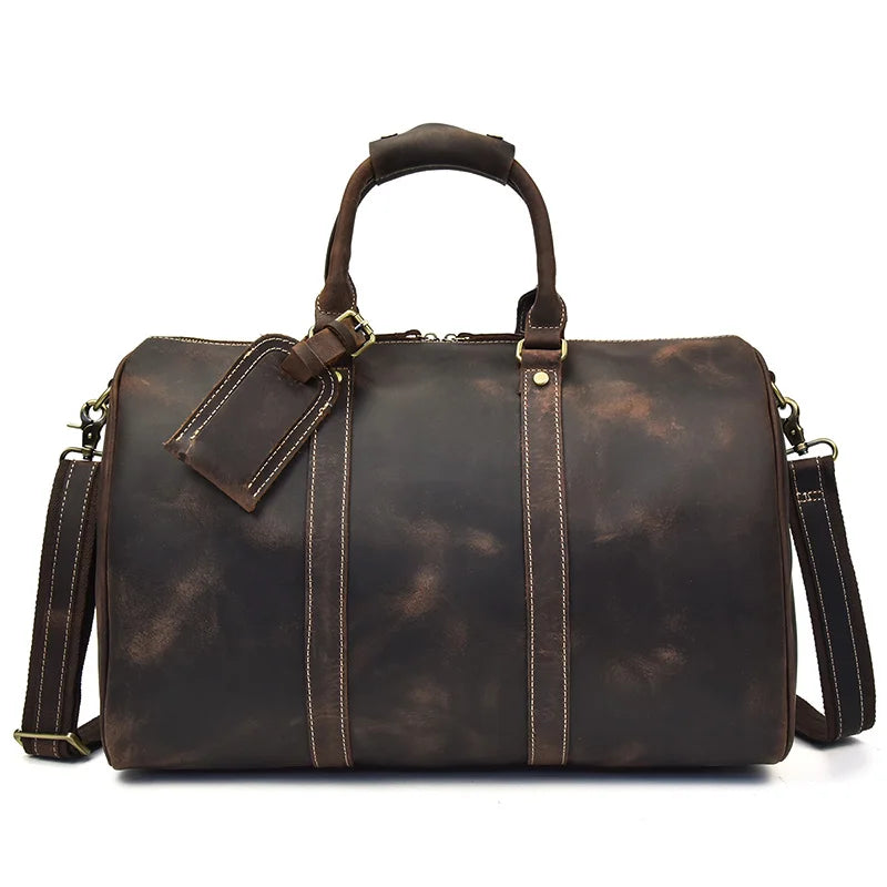 Vintage Men Genuine Leather Travel Bag