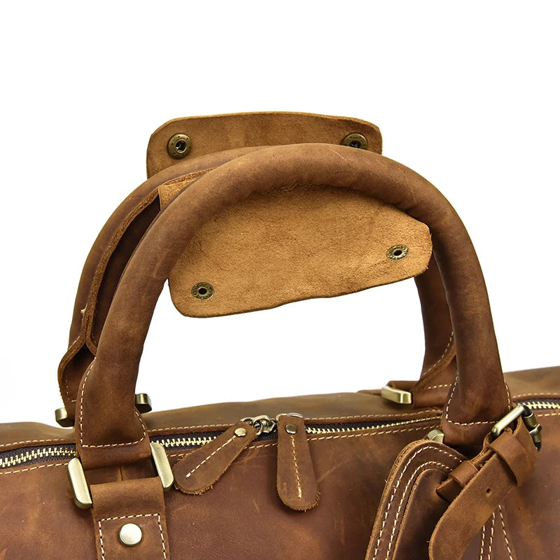 Vintage Men Genuine Leather Travel Bag