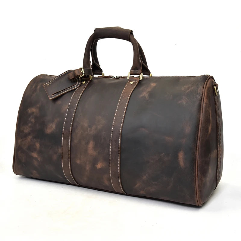 Vintage Men Genuine Leather Travel Bag