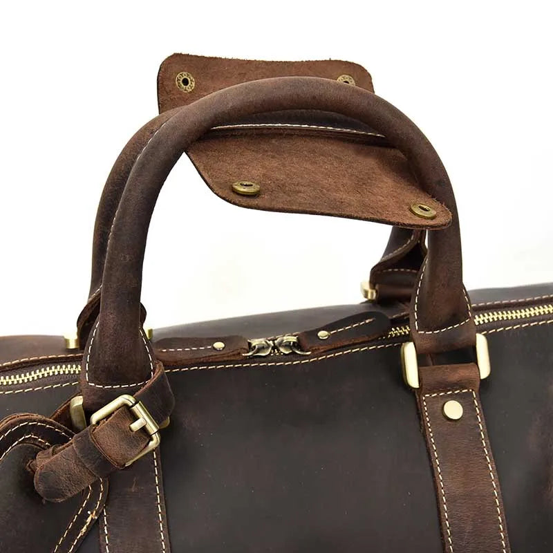 Vintage Men Genuine Leather Travel Bag