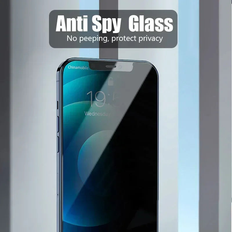 Privacy Screen Protector And Anti-Spy Glass for iPhone 15 14 13 12 11 16 Pro Max Mini 7 8 Plus