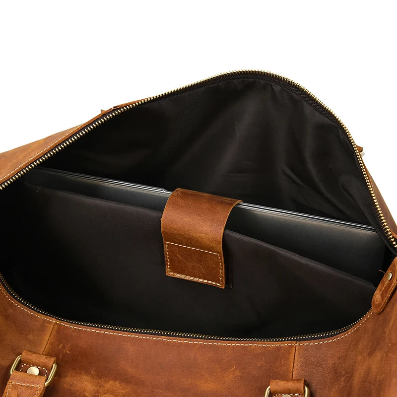 Vintage Men Genuine Leather Travel Bag