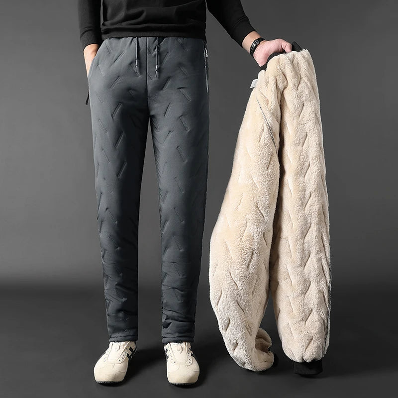 Winter Sweatwear Men Plush Thick Fleece Sweatpant