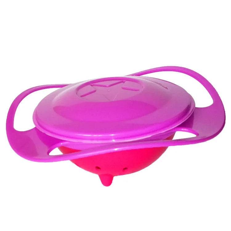 Universal Baby Feeding Dish Cute Baby Gyro Bowl 360 Rotate Spill-Proof Bowl