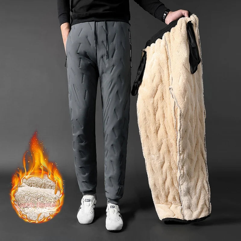 Winter Sweatwear Men Plush Thick Fleece Sweatpant