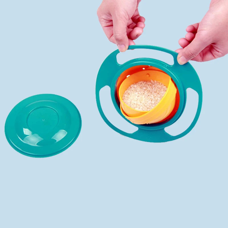 Universal Baby Feeding Dish Cute Baby Gyro Bowl 360 Rotate Spill-Proof Bowl