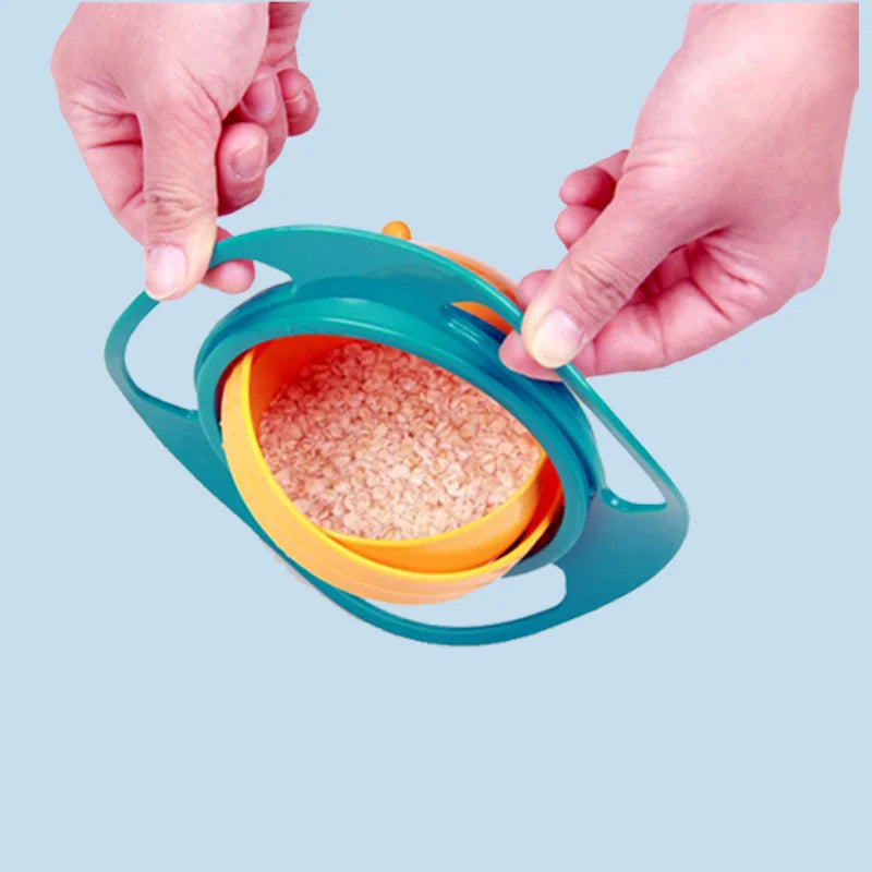 Universal Baby Feeding Dish Cute Baby Gyro Bowl 360 Rotate Spill-Proof Bowl