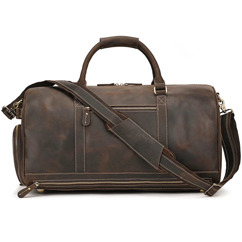 Vintage Men Genuine Leather Travel Bag