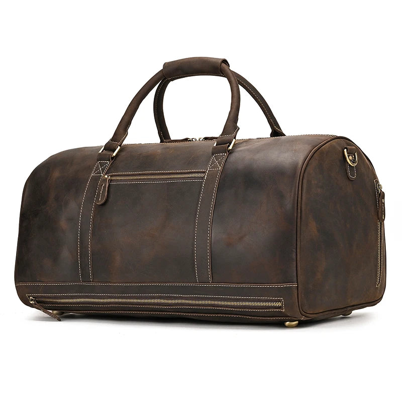 Vintage Men Genuine Leather Travel Bag