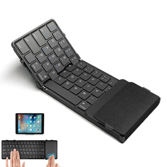 Bluetooth Wireless Folding Phone Keyboard with Touchpad Rechargeable