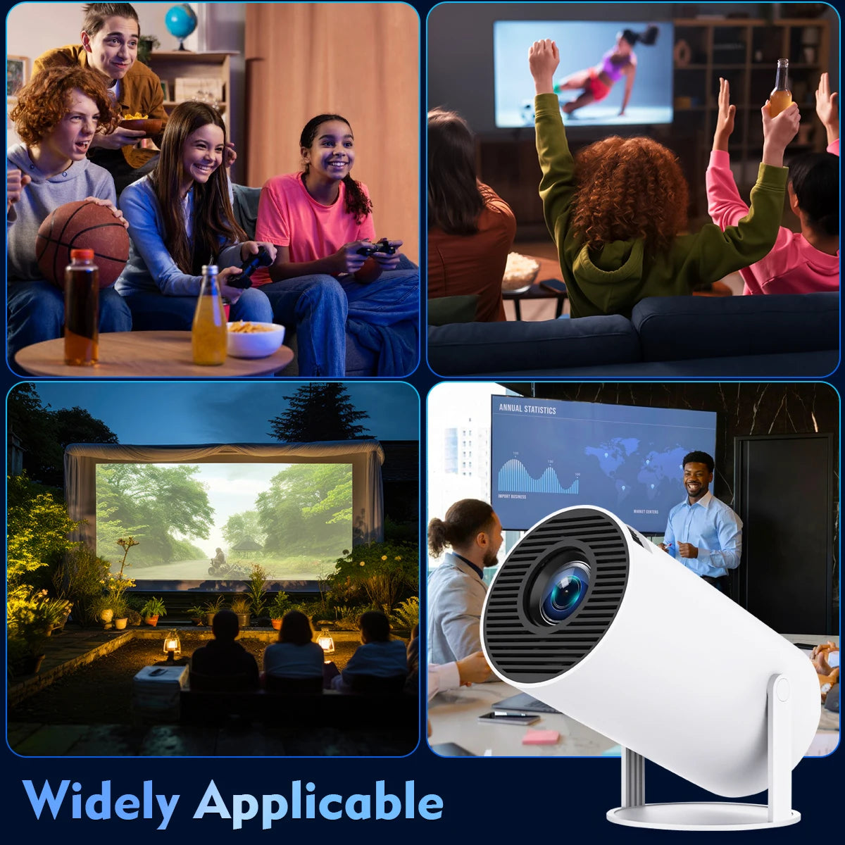 Projector Android 11 4K 1280*720P HY300 Dual Wifi 260ANSI 180°flexible BT5.0 Cinema Outdoor Portable Projetor