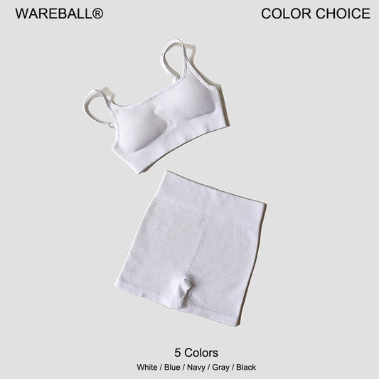 WAREBALL Seamless Yoga Set Female Women's Crop Top Bra Leggings 2PCS Women Outfit