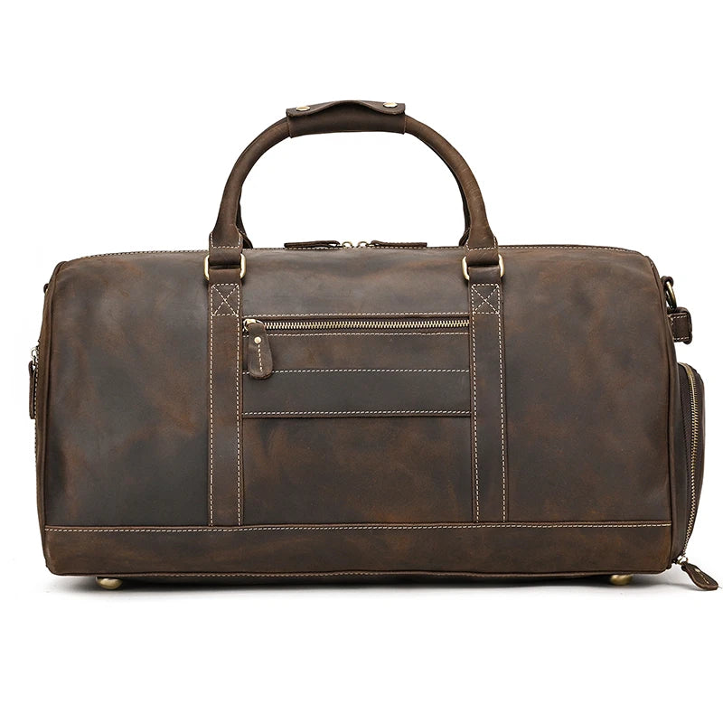 Vintage Men Genuine Leather Travel Bag