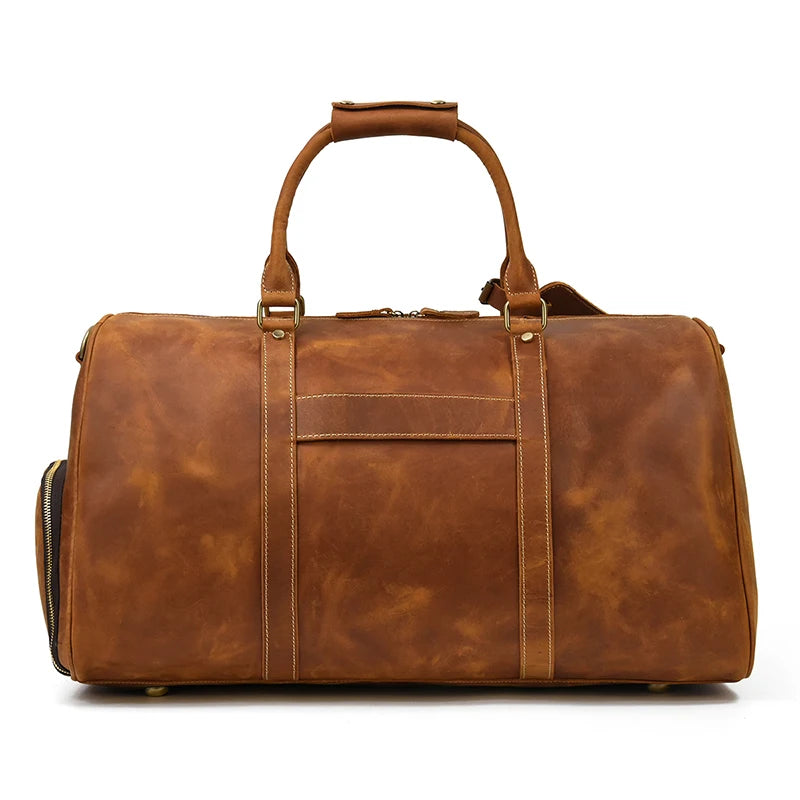 Vintage Men Genuine Leather Travel Bag