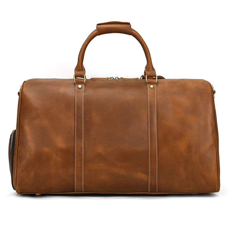 Vintage Men Genuine Leather Travel Bag