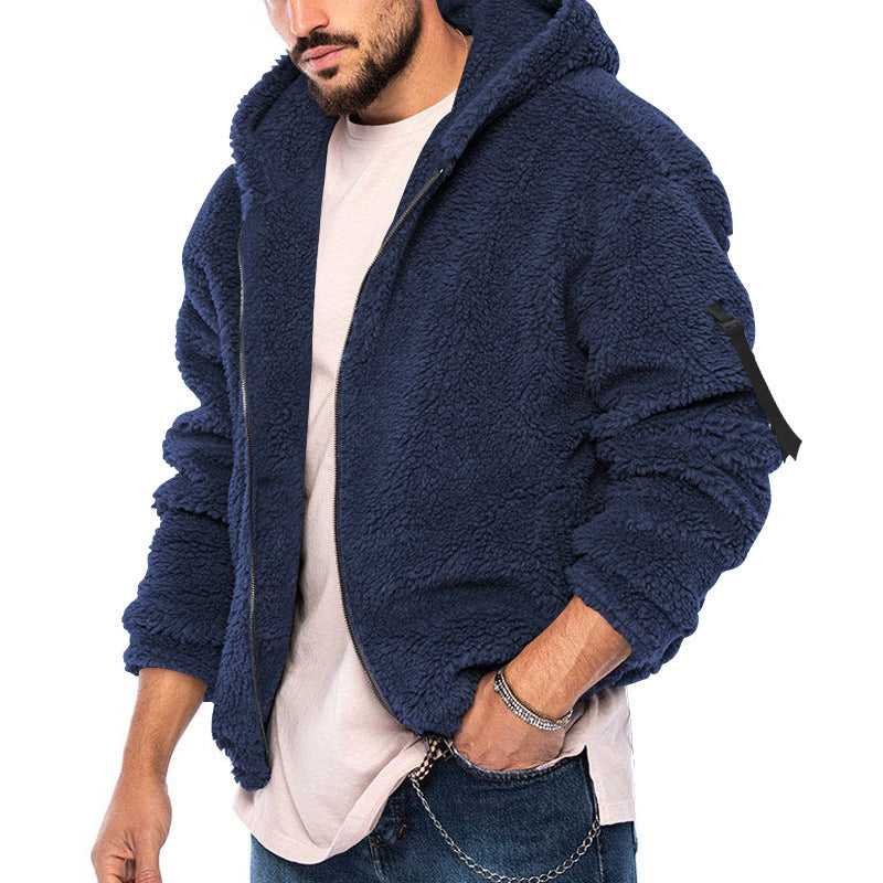 Men's Winter New Double-sided Bejirog Warm Hooded Zipper Casual Jacket