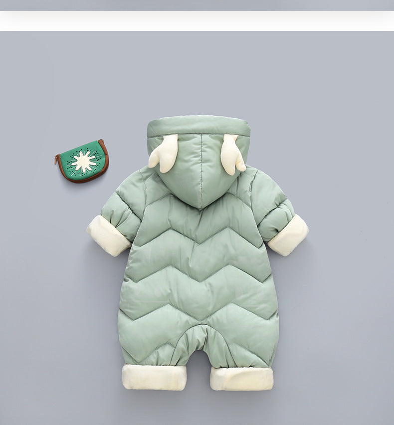 Baby Winter Snowsuit Plus Velvet Thick Baby Boys Jumpsuit 0-3 Years Newborn Romper